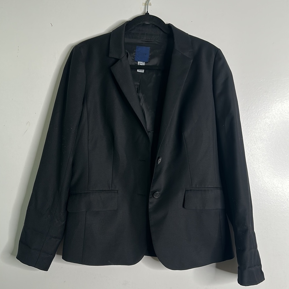 J crew super 90s black wool blazer size 8 classic preppy career feminine
